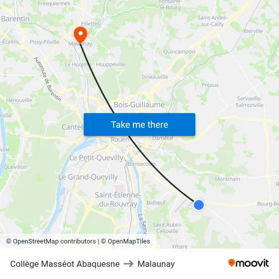 Collège Masséot Abaquesne to Malaunay map