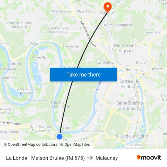 La Londe - Maison Brulée (Rd 675) to Malaunay map