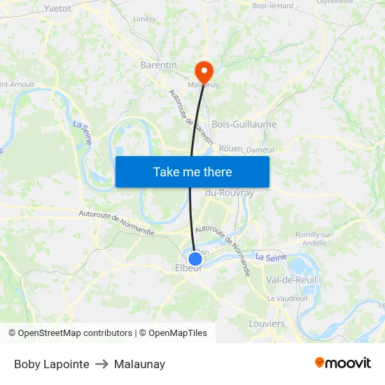 Boby Lapointe to Malaunay map