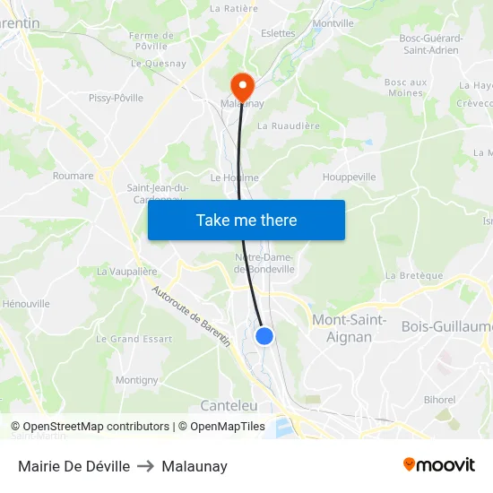 Mairie De Déville to Malaunay map