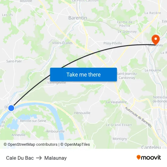 Cale Du Bac to Malaunay map
