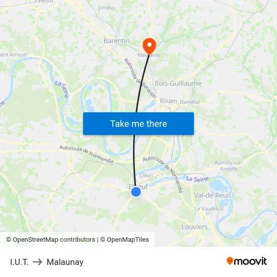 I.U.T. to Malaunay map