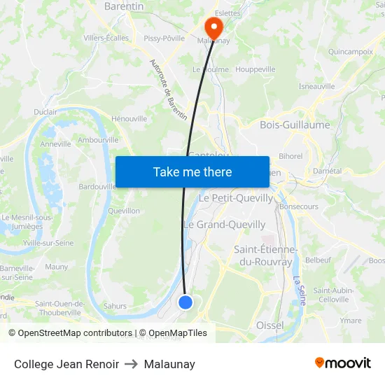 College Jean Renoir to Malaunay map