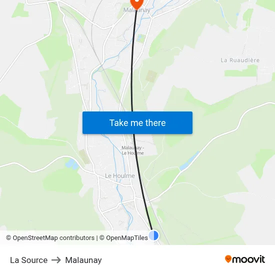 La Source to Malaunay map