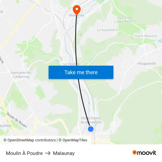 Moulin À Poudre to Malaunay map