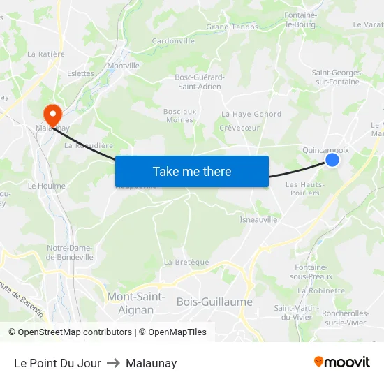 Le Point Du Jour to Malaunay map