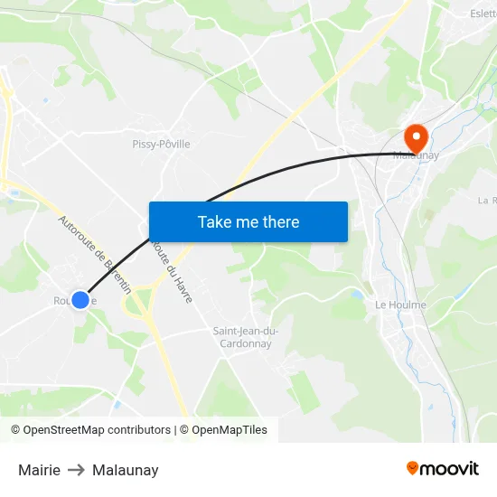 Mairie to Malaunay map