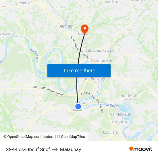 St-A-Les-Elbeuf Sncf to Malaunay map