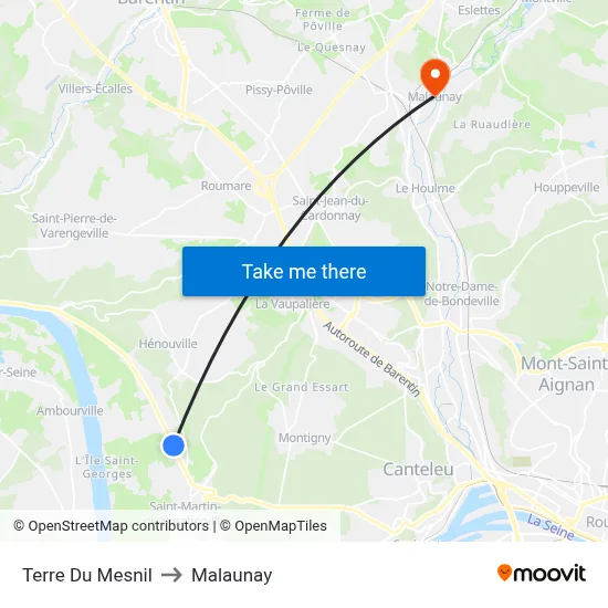 Terre Du Mesnil to Malaunay map