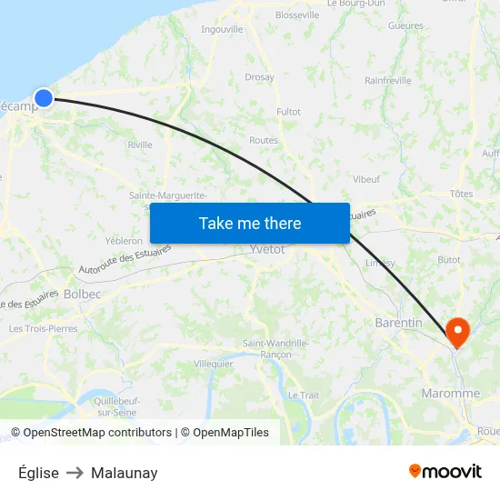 Église to Malaunay map