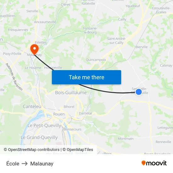 École to Malaunay map