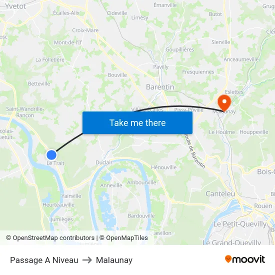 Passage A Niveau to Malaunay map