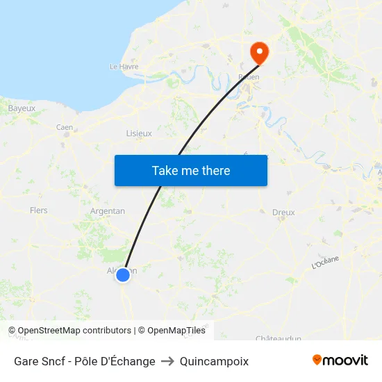 Gare Sncf - Pôle D'Échange to Quincampoix map