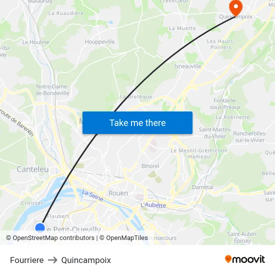 Fourriere to Quincampoix map