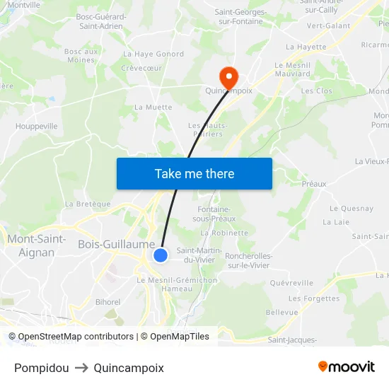 Pompidou to Quincampoix map