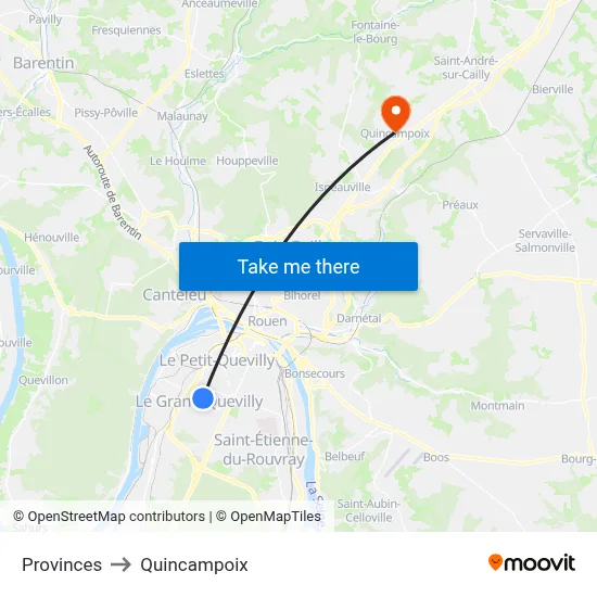 Provinces to Quincampoix map