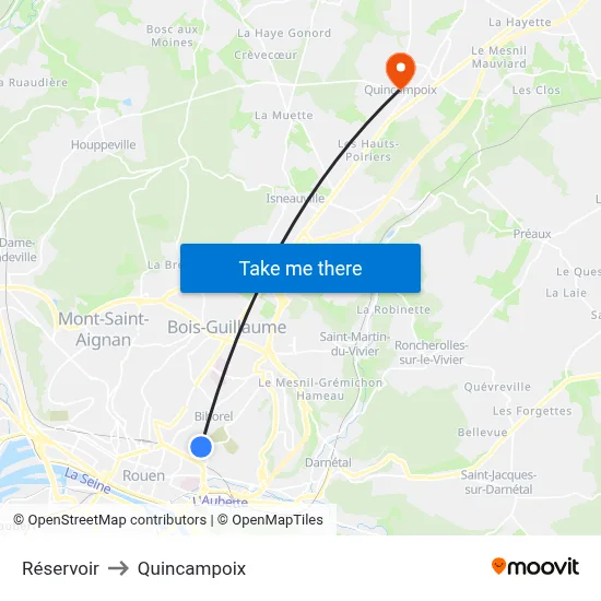 Réservoir to Quincampoix map