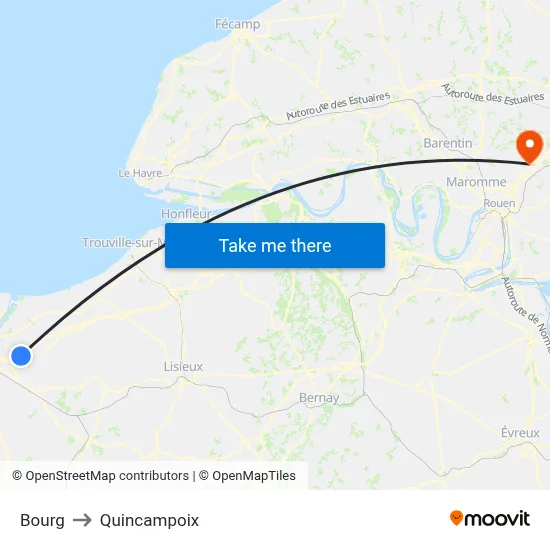 Bourg to Quincampoix map
