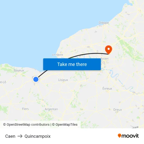 Caen to Quincampoix map