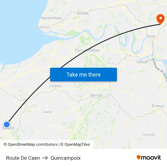 Route De Caen to Quincampoix map