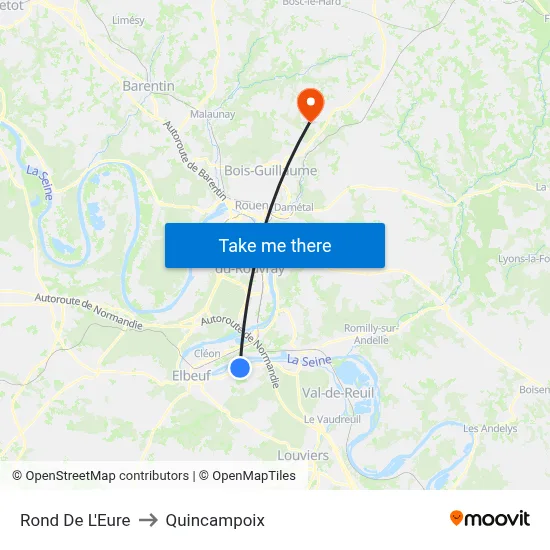 Rond De L'Eure to Quincampoix map