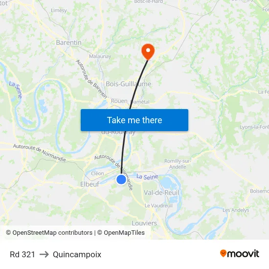 Rd 321 to Quincampoix map