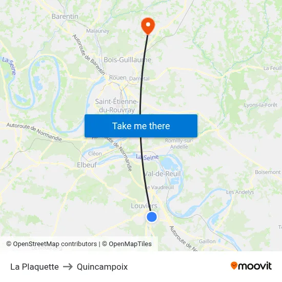 La Plaquette to Quincampoix map