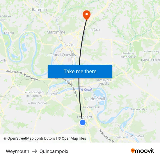 Weymouth to Quincampoix map