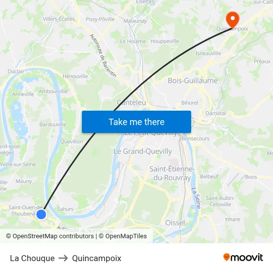 La Chouque to Quincampoix map