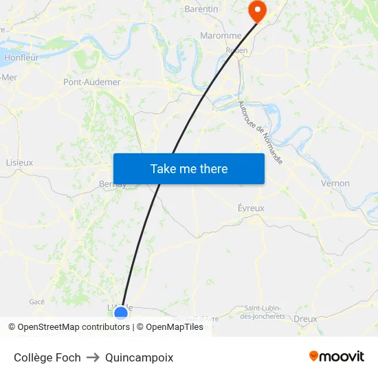 Collège Foch to Quincampoix map