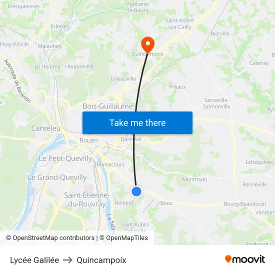 Lycée Galilée to Quincampoix map