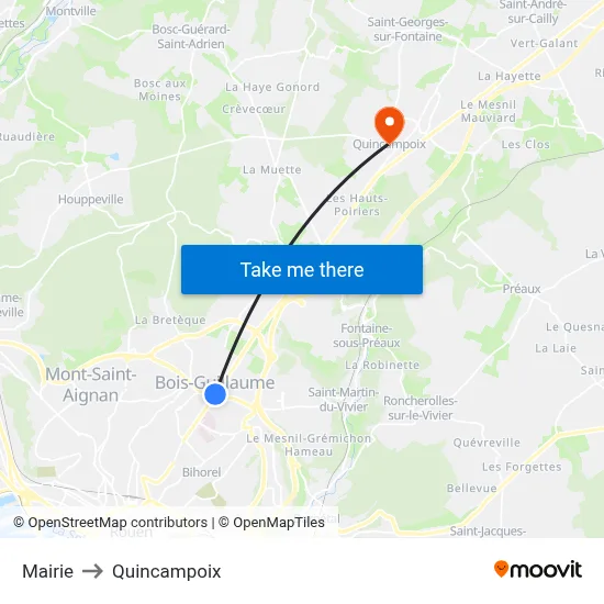 Mairie to Quincampoix map