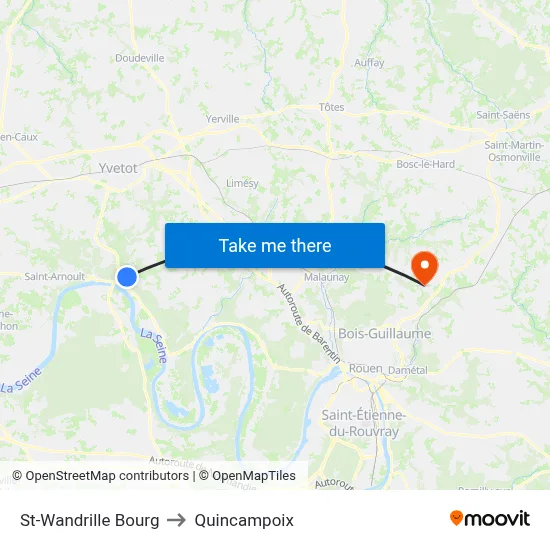 St-Wandrille Bourg to Quincampoix map