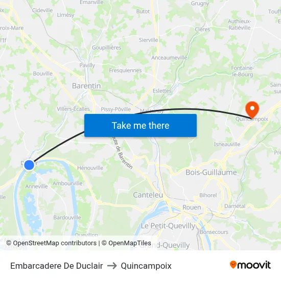 Embarcadere De Duclair to Quincampoix map