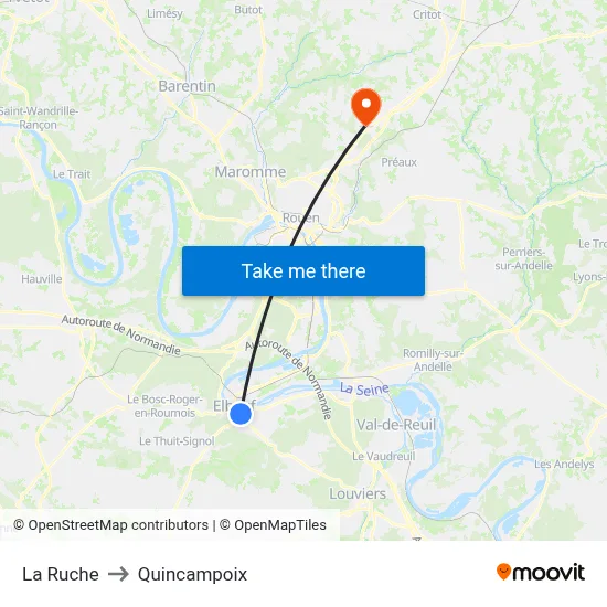 La Ruche to Quincampoix map