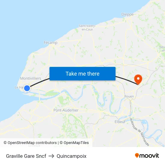 Graville Gare Sncf to Quincampoix map