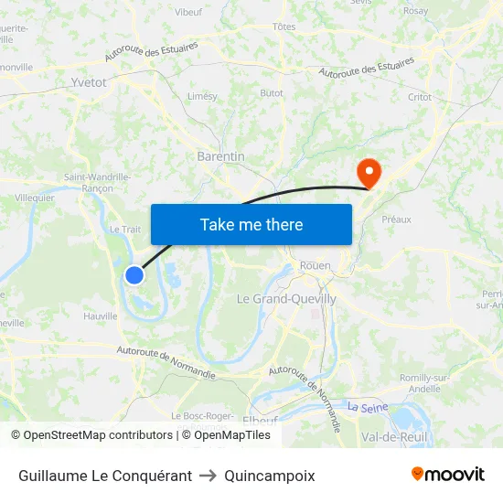 Guillaume Le Conquérant to Quincampoix map