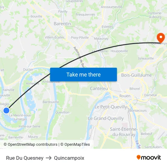 Rue Du Quesney to Quincampoix map