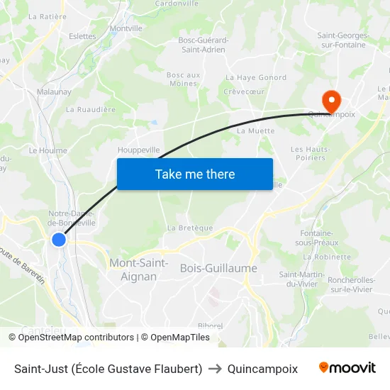 Saint-Just (École Gustave Flaubert) to Quincampoix map