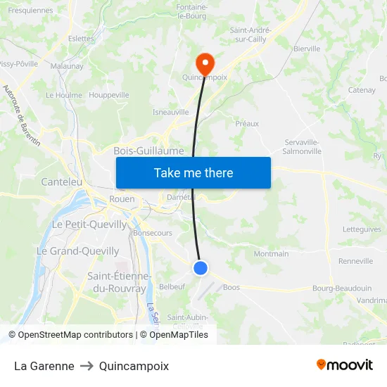La Garenne to Quincampoix map
