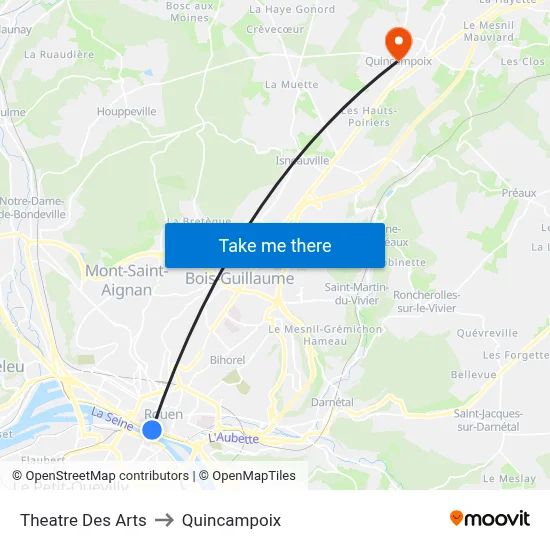 Theatre Des Arts to Quincampoix map
