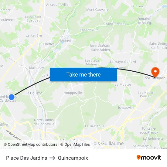 Place Des Jardins to Quincampoix map