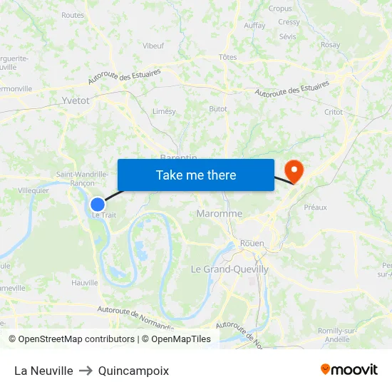 La Neuville to Quincampoix map