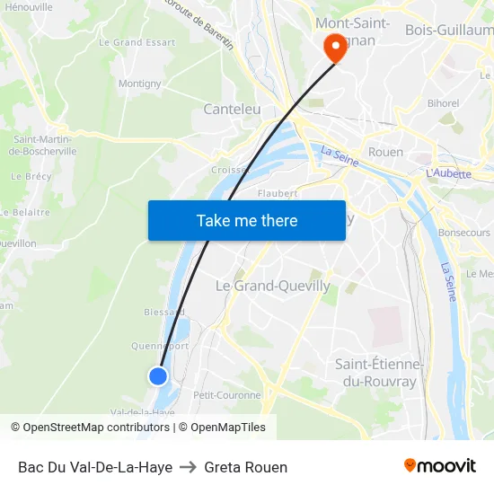 Bac Du Val-De-La-Haye to Greta Rouen map