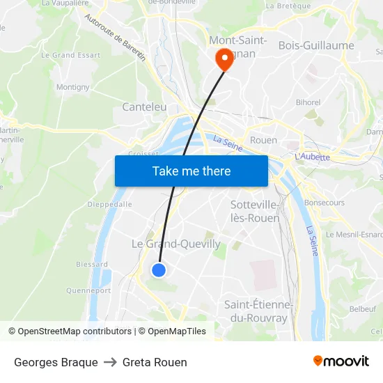 Georges Braque to Greta Rouen map