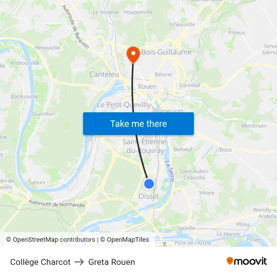 Collège Charcot to Greta Rouen map