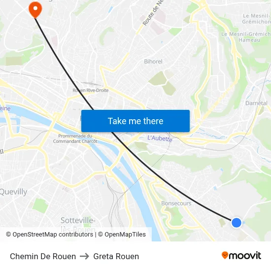 Chemin De Rouen to Greta Rouen map