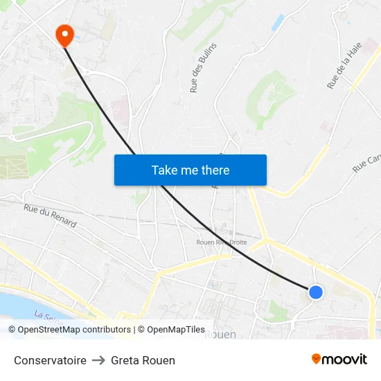 Conservatoire to Greta Rouen map