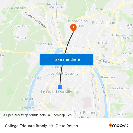 College Edouard Branly to Greta Rouen map