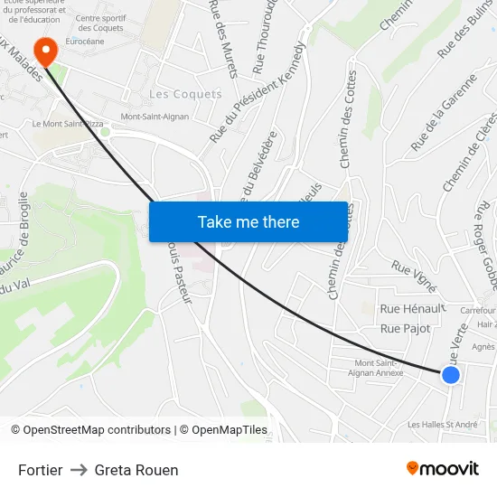 Fortier to Greta Rouen map